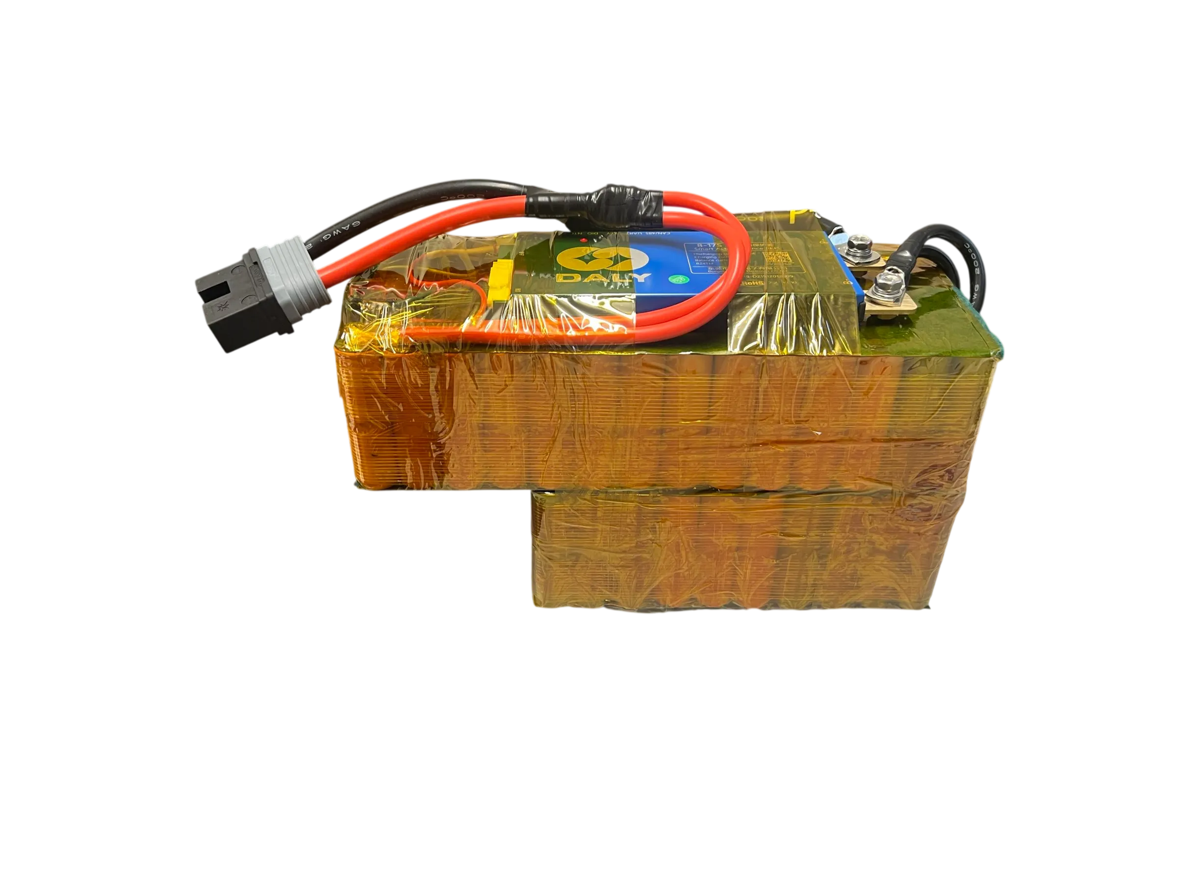 Finished pack with the DALY BMS and the main power connector.