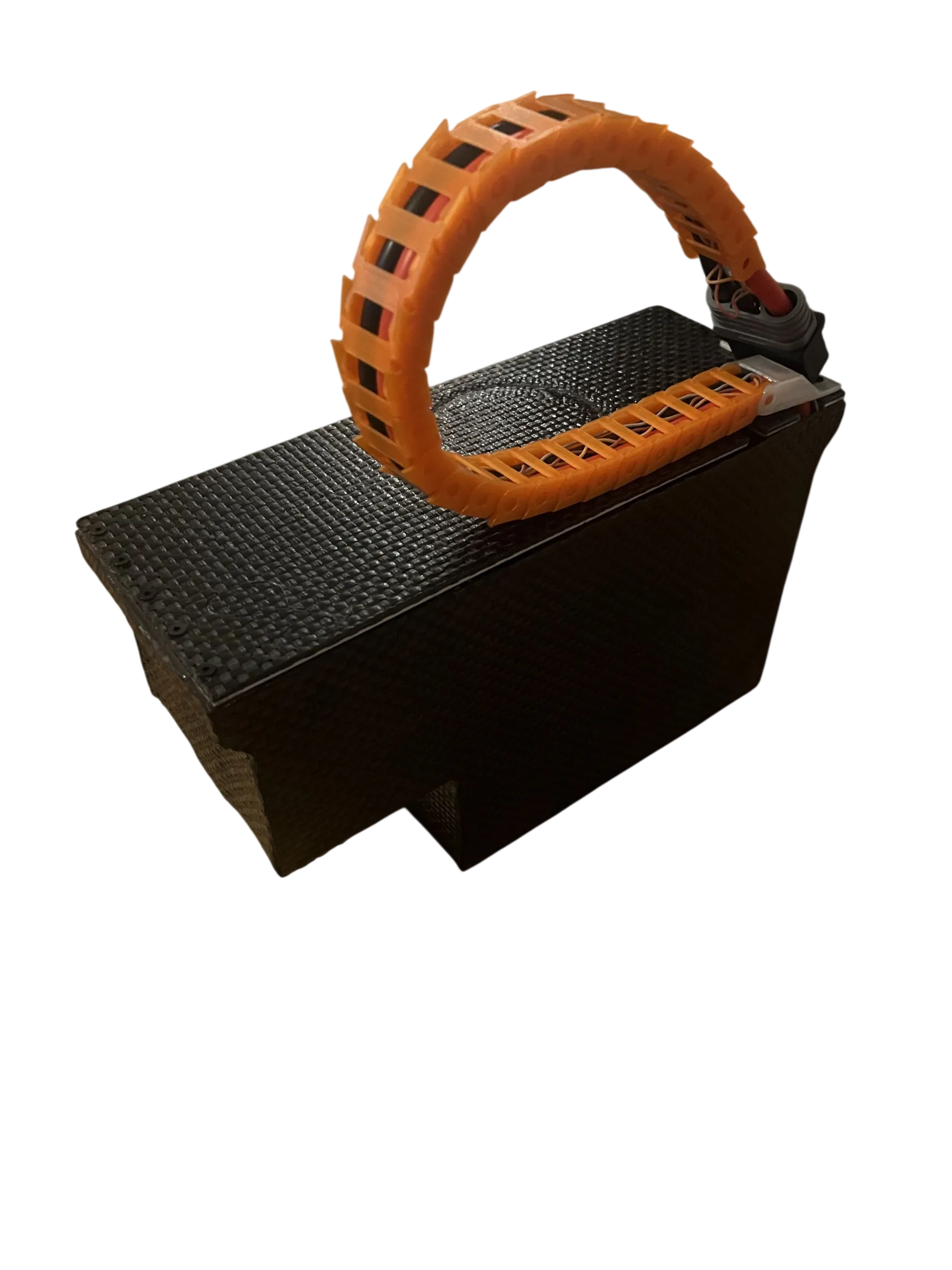 Installed in its enclosure in the hull.